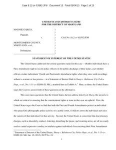 Garcia v. Montgomery - US Statement of Interest - March 14, 2013