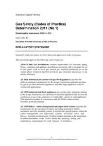 Gas Safety (Codes of Practice) Determination 2002