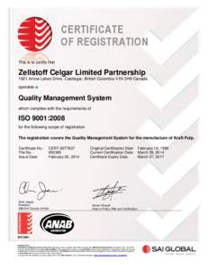 Professional certification / Public key certificate / Management / Form / Business / Standards / Quality / ISO