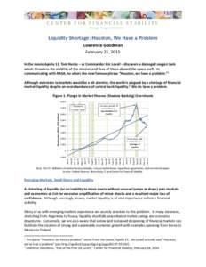 CENTER FOR FINANCIAL STABILITY Dialog Insight Solutions Liquidity Shortage: Houston, We Have a Problem Lawrence Goodman February 25, 2015