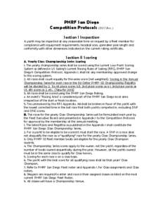 PHRF San Diego Competition Protocols[removed]Rev.) Section I Inspection