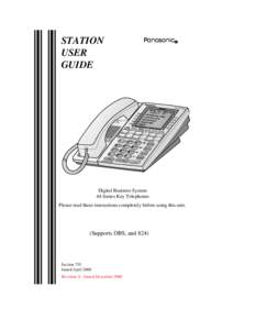 STATION USER GUIDE Panasonic®