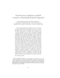 The Persistence of Inflation in OECD Countries: A Fractionally Integrated Approach - IJCB - March 2006