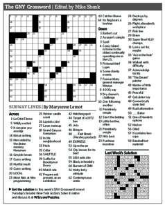 The GNY Crossword | Edited by Mike Shenk[removed]