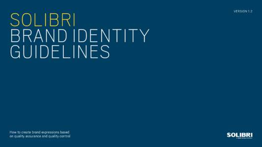 SOLIBRI BRAND IDENTITY GUIDELINES How to create brand expressions based on quality assurance and quality control
