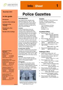 Info Sheet  1 December 2010