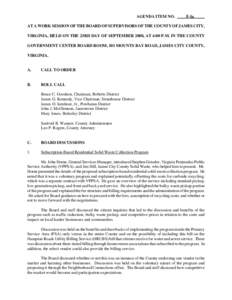 AGENDA ITEM NO.  F-1a AT A WORK SESSION OF THE BOARD OF SUPERVISORS OF THE COUNTY OF JAMES CITY, VIRGINIA, HELD ON THE 23RD DAY OF SEPTEMBER 2008, AT 4:00 P.M. IN THE COUNTY