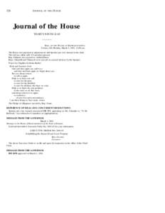 326  JOURNAL OF THE HOUSE Journal of the House THIRTY-NINTH DAY