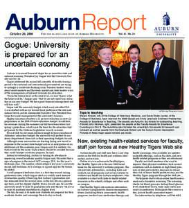 AuburnReport October 20, 2008 For  t h e f a c u l t y a n d s t a ff o f