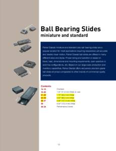 Ball Bearing Slides miniature and standard Parker Daedal miniature and standard size ball bearing slides are a popular solution for most applications requiring inexpensive yet accurate and reliable linear motion. Parker 