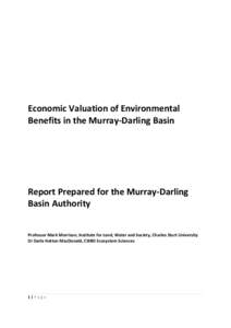 Using Environmental Valuation to Inform the Setting of SDLs for the Murray-Darling Basin Plan (DRAFT 10 August 2010)