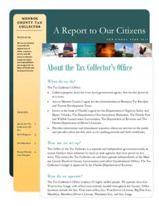 MONROE COUNTY TAX COLLECTOR A Report to Our Citizens