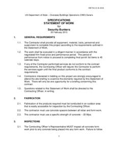 SYE700-13-R[removed]US Department of State – Overseas Buildings Operations (OBO) Sana’a SPECIFICATIONS STATEMENT OF WORK