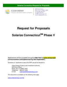 Solarize Connecticut Request for Proposals 845 Brook Street Rocky Hill, CT[removed]Phone[removed]Fax[removed]removed]