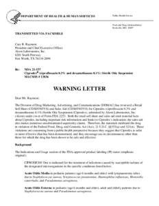 Warning Letter