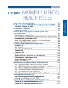 APPENDIX 2 WOMEN’S  MENTAL HEALTH ISSUES[removed]