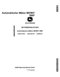 *SELF* BETRIEBSANLEITUNG Automatischer Mäher MOWiT 500F OMSAU13601  AUSGABE B4