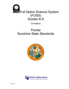 Full Option Science System (FOSS) Grades K-8 Correlation  Florida