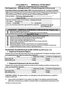 ATTACHMENT A This Proposal is for: PROPOSAL COVER SHEET  RFP# 25134; Oregon Department of Transportation