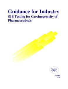 Guidance for Industry S1B Testing for Carcinogenicity of Pharmaceuticals July 1997 ICH