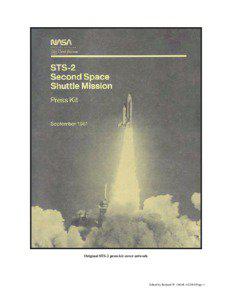 Original STS-2 press kit cover artwork  Edited by Richard W. Orloff, [removed]Page 1