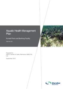 Aquatic Aquatic Health Health Management Management Plan Plan