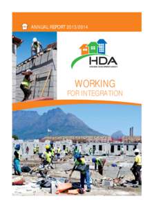 ANNUAL REPORTWORKING FOR INTEGRATION  THE HOUSING DEVELOPMENT AGENCY