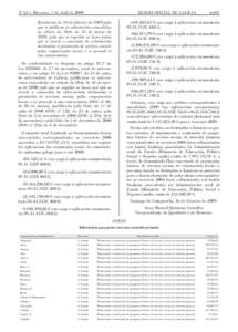 Nº 63 앫 Mércores, 1 de abril de[removed]DIARIO OFICIAL DE GALICIA Resolución do 16 de febreiro de 2009 pola que se publican as subvencións concedidas