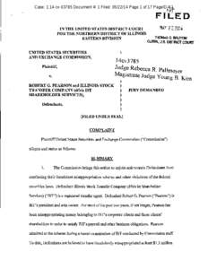 SEC Complaint: Robert G. Pearson and Illinois Stock Transfer Company (d/b/a IST Shareholder Services)