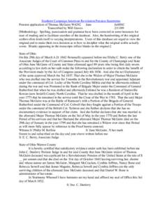 Southern Campaign American Revolution Pension Statements Pension application of Thomas McGuire W4292 Jane fn48NC Transcribed by Will Graves[removed]