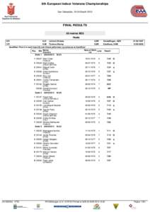 9th European Indoor Veterans Championships San Sebastián, 19-24 March 2013 FINAL RESULTS 60 metres M35 Heats