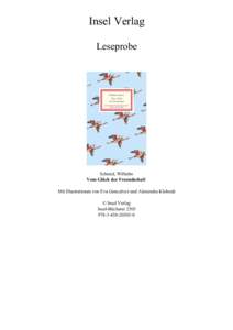 Insel Verlag Leseprobe Schmid, Wilhelm Vom Glück der Freundschaft Mit Illustrationen von Eva Goncalvez und Alexandra Klobouk