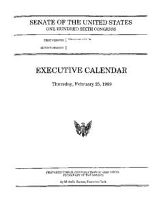 SENATE OF THE UNITED STATES ONE HUNDRED SIXTH CONGRESS FIRST SESSION { CONVENEDJANUARY6 1999