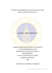 GENETIC DIVERSITY OF THAI BANANA (Musa) CULTIVAR USING AFLPs