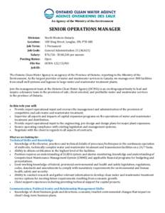 Water pollution / Health in Canada / Ontario Clean Water Agency / Water supply and sanitation in Canada / Water industry / Wastewater / Environment / Canada / Sewerage / Water / Environmental engineering