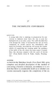 Conversion to Judaism / Noahides / Central Conference of American Rabbis / Proselyte / Rabbi / Halakha / Shulchan Aruch / Religion / Judaism / Jewish history