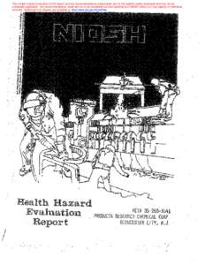 HHE Report No. HETA[removed], Products Research Chemical Corp., Gloucester City, New Jersey