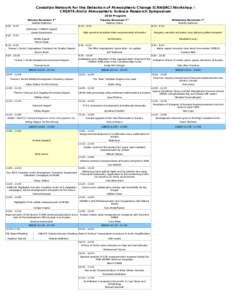 Canadian Network for the Detection of Atmospheric Change (CANDAC) Workshop / CREATE-Arctic Atmospheric Science Research Symposium 2010 Program Tuesday November 2nd Harbour Suites