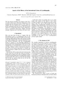 Aspects of the History of the International Union of Crystallography