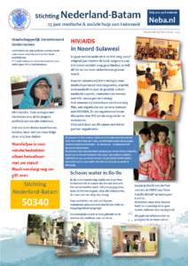 Stichting  Nederland-Batam 25 jaar medische & sociale hulp aan Indonesië