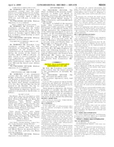 April 4, 2000 COMMITTEE ON FOREIGN RELATIONS Mr. DOMENICI. Mr. President, I ask unanimous consent that the Com­ mittee on Foreign Relations be author­