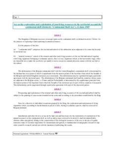 Page 1  Act on the exploration and exploitation of non-living resources in the territorial sea and the continental shelf (formerly 