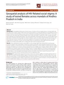 INTERNATIONAL JOURNAL OF HEALTH GEOGRAPHICS Kandwal et al. International Journal of Health Geographics 2010, 9:18 http://www.ij-healthgeographics.com/content