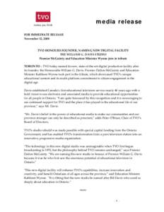 media release   FOR IMMEDIATE RELEASE  November 12, 2008     