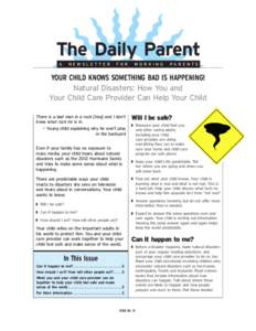 The Daily Parent A NEWSLETTER  FOR