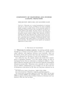 COMPLEXITY OF NILSYSTEMS AND SYSTEMS LACKING NILFACTORS BERNARD HOST, BRYNA KRA, AND ALEJANDRO MAASS Abstract. Nilsystems are a natural generalization of rotations and arise in various contexts, including in the study of