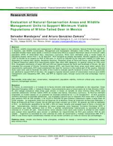 Mongabay.com Open Access Journal - Tropical Conservation Science  Vol.2(2):, 2009 Research Article Evaluation of Natural Conservation Areas and Wildlife
