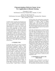 Characterization of InGaAs Linear Array