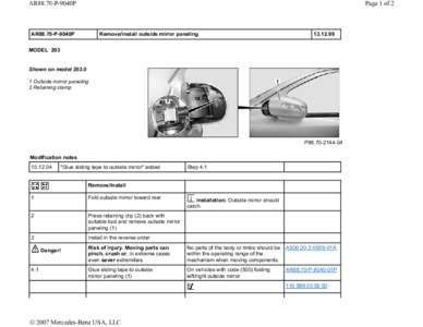 Wing mirror / Mirror / Technology / Transport / Daimler AG / Mercedes-Benz