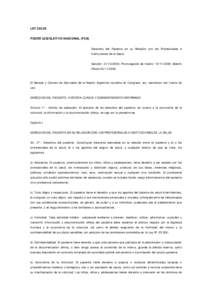 LEY[removed]PODER LEGISLATIVO NACIONAL (PLN) Derechos del Paciente en su Relación con los Profesionales e